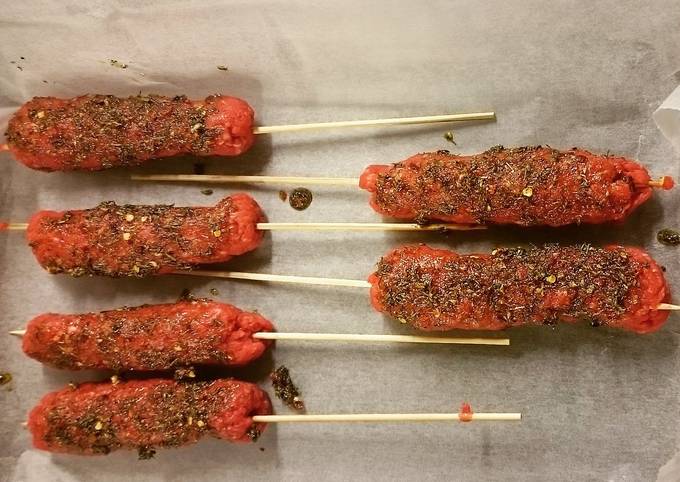 Step-by-Step Guide to Prepare Super Quick Homemade Minced beef skewer with assorted spices