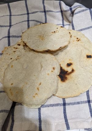 A picture of Homemade Mexican tortillas (for tacos).