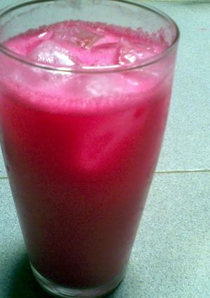 A picture of happy soda with vodka.