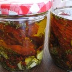 A picture of Rehydrate Dried Tomatoes and Marinate in Oil.