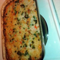 cheesy veggie rice cassarole A picture of cheesy veggie rice cassarole.