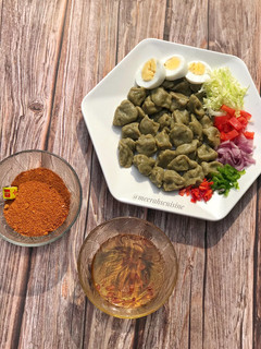 A picture of Danwake (Bean dumplings).