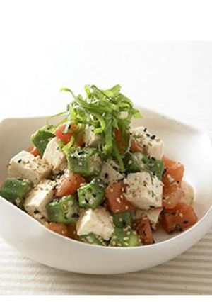 A picture of Chunky Okra & Tofu Salad.