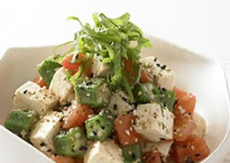 Recipe of Award-winning Chunky Okra &amp; Tofu Salad