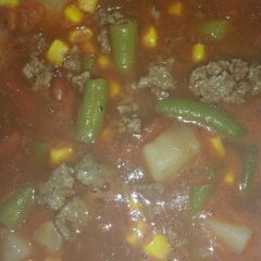 A picture of Vegetable Hamburger Soup.