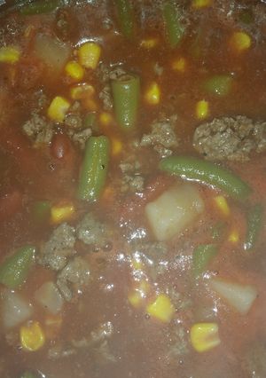 A picture of Vegetable Hamburger Soup.