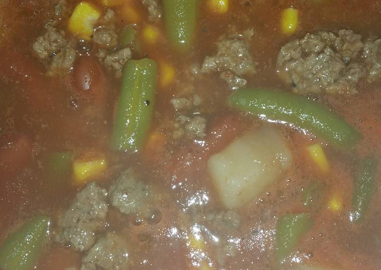 Steps to Prepare Perfect Vegetable Burger Soup