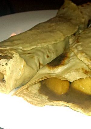 A picture of Sophie's caramel apple pancakes.