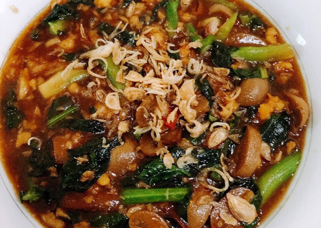 Tumis kailan jamur
