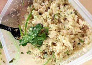 Without Fail Prepare Recipe Quinoa Topped with Chimmicurri Tuna Salad Savory Delicious