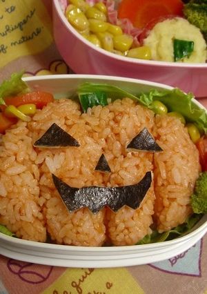 A picture of Jack O'Lantern Character Bento.