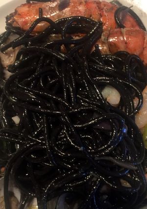 Una foto de Spaguetti integral con almejas