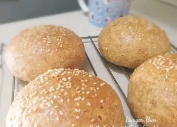 Mudah Cepat Memasak Burger Bun (Wholewheat, Sourdough) Mantul Banget