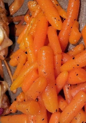 A picture of Honey Mustard Chicken with Caramelized Onions and Roasted Red Pepper.