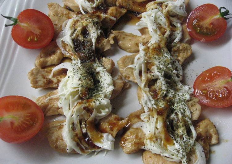 Recipe of Homemade Sweet and Salty Tender Chicken with Onion Mayonnaise Sauce