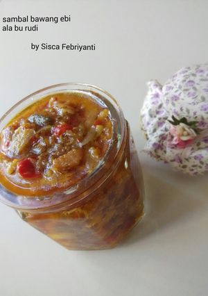 A picture of Shrimp onion spicy sauce - traditional Indonesian food.