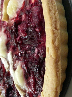 A picture of 'V' Beetroot and Goats cheese tart.