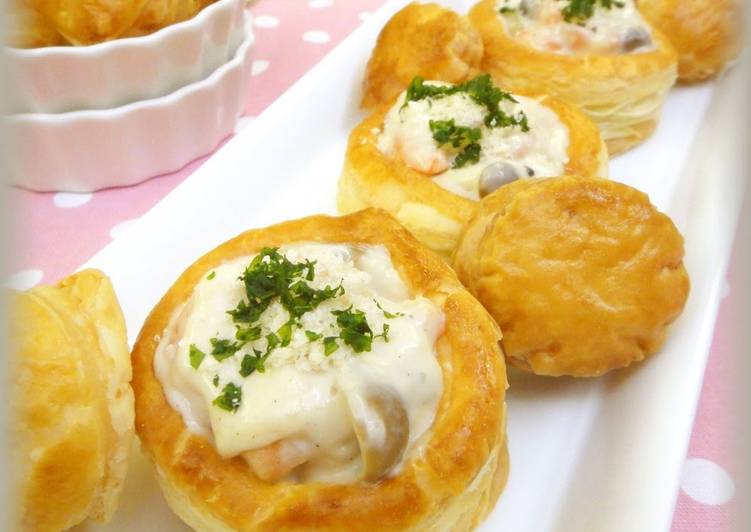 Steps to Prepare Quick Baby Shrimp and Mushroom Cream Pies