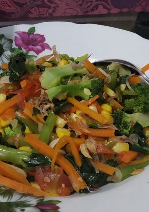 Foto resep Tumis buncis jagung wortel saus tiram
