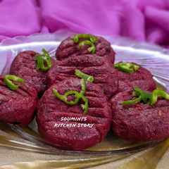 A picture of Sweet Potato and Beetroot Cutlets.
