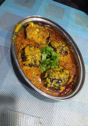 A picture of Curd eggplant sabji.