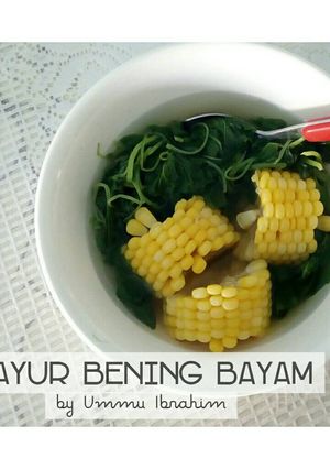 Foto resep Sayur bening bayam + jagung manis