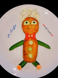 عکسی از دستور تزیین کراکت سیب زمینی کودک علیرضا👦