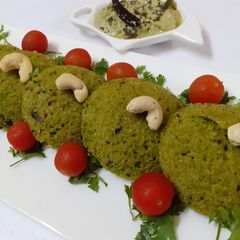 A picture of Palak oats idli.