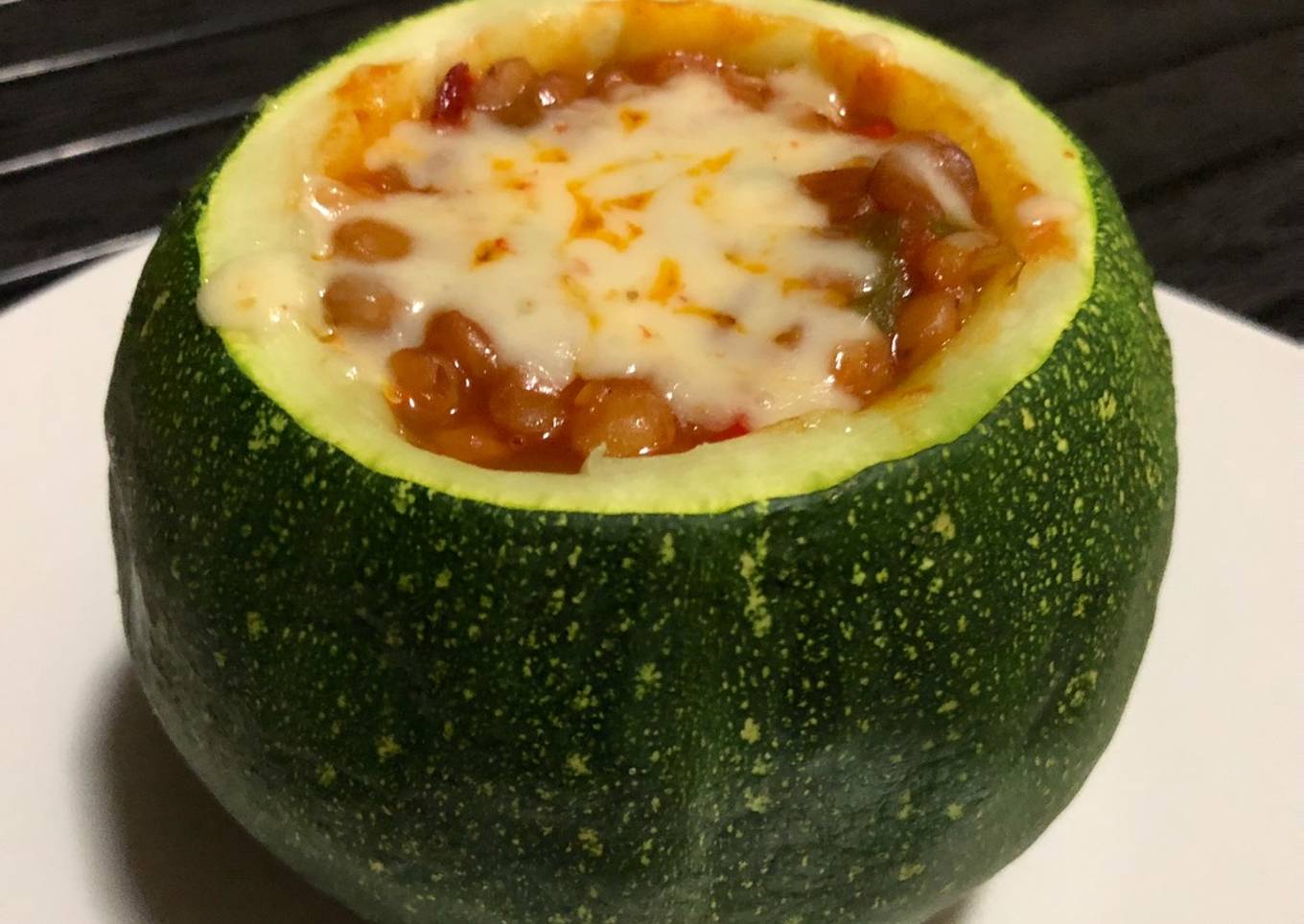 Zapallito italiano con relleno de lentejas al pomodoro!