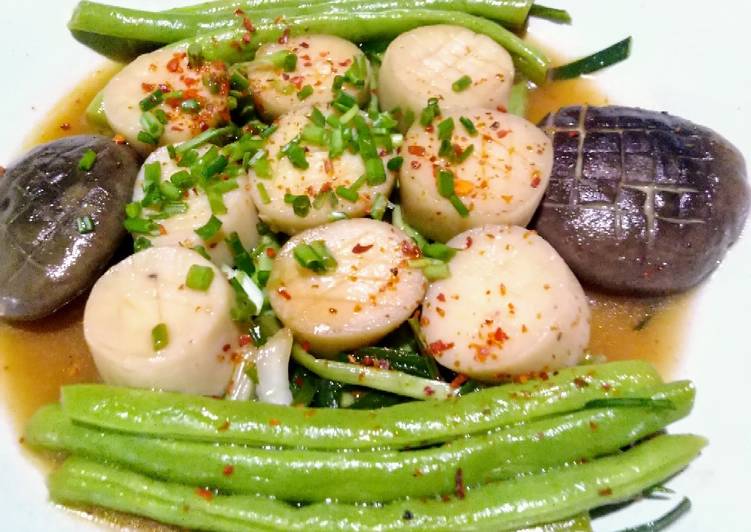 Bagaimana Menyiapkan Teriyaki King Oyster Mushroom with Baby String Bean, Lezat