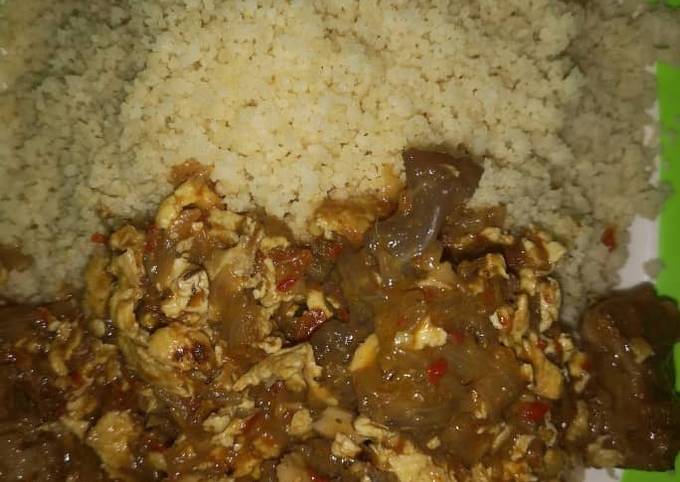 Couscous with egg sauce By RuNas Kitchen