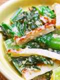 Komatsuna and Chikuwa Tossed with Sesame Seeds and Mayonnaise