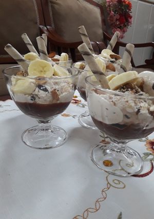 عکسی از دستور بستنی معجون با پودینگ شکلاتی 😍