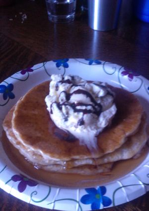A picture of Noah's ultimate pancakes.