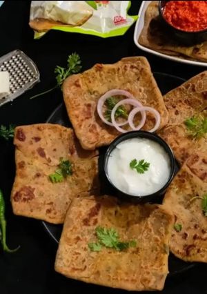 A picture of Veg Paneer stuff Lifafa Paratha for tiffin box.