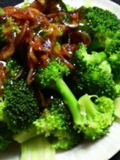 A picture of Boiled Broccoli with Sakura Shrimp and Oyster Sauce - Great in Bentos Too!.