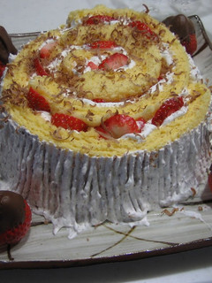 A picture of Log Christmas Cake with Roll Cake Batter.
