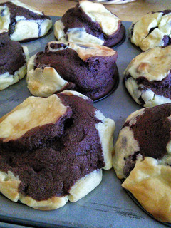 A picture of Cream Cheese Filled Chocolate Cupcakes .