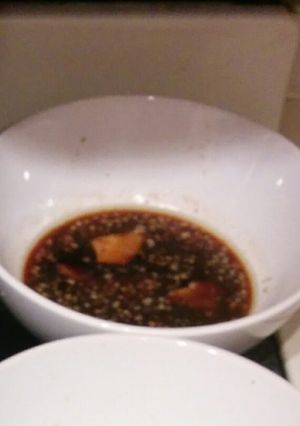 A picture of Toasted garlic sauce for hot pot.