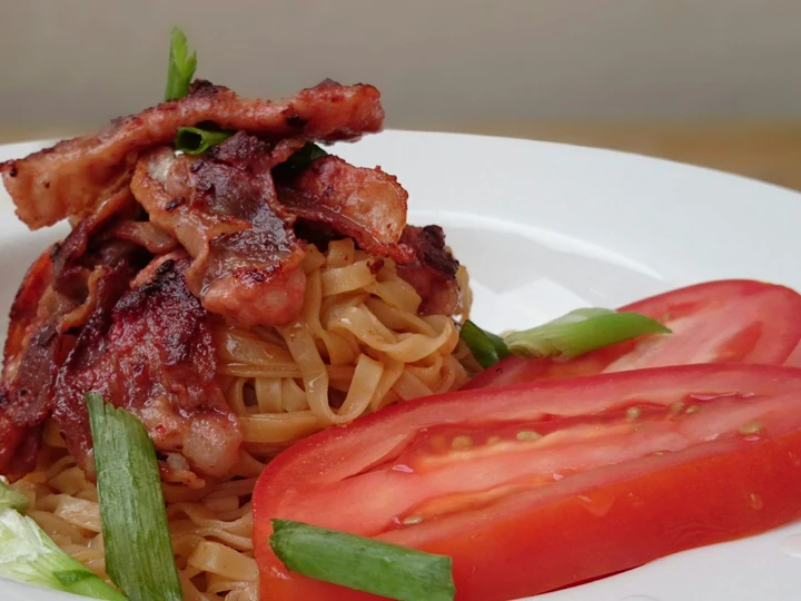 Easy Steps to Make Recipe Fried Bacon In Fermented Red Bean Curd that is Delicious, Can Spoil the Tongue}