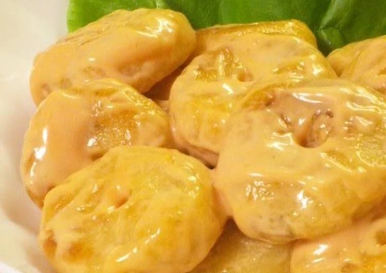 Simple Way to Prepare Award-winning Thrifty Mock Shrimp in Mayonnaise Sauce (with Okara)
