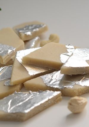 A picture of Kaju Katli.
