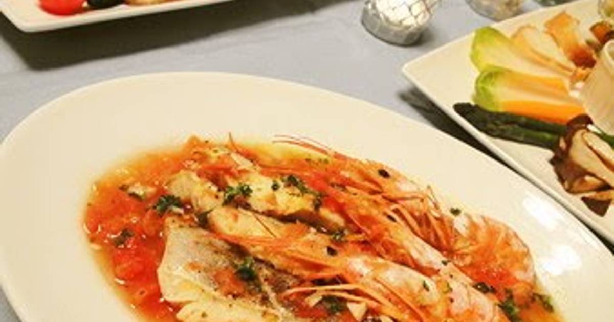 Easy Acqua Pazza with Cod and Shrimp Heads Recipe by cookpad.japan