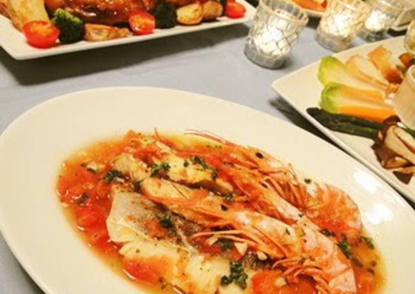 Easy Acqua Pazza with Cod and Shrimp Heads