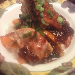 A picture of Brad's cranberry sweet n sour pork.
