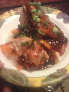 A picture of Brad's cranberry sweet n sour pork.