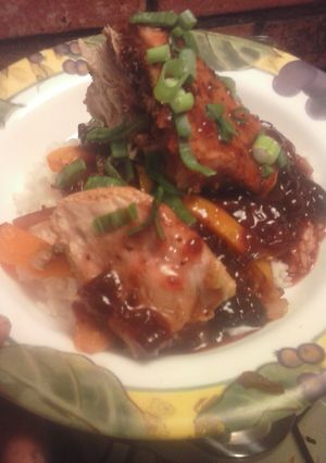 A picture of Brad's cranberry sweet n sour pork.