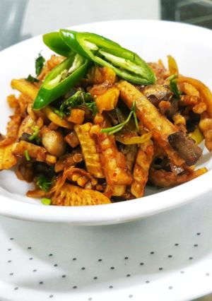 A picture of Stir Fried Chilli Baby Corns.