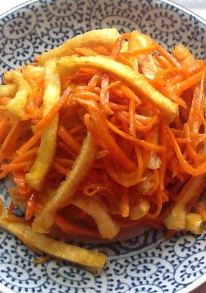 A picture of A Bento Space-Filler! Easy, Sweet and Sour Stir-Fried Aburaage and Carrot.
