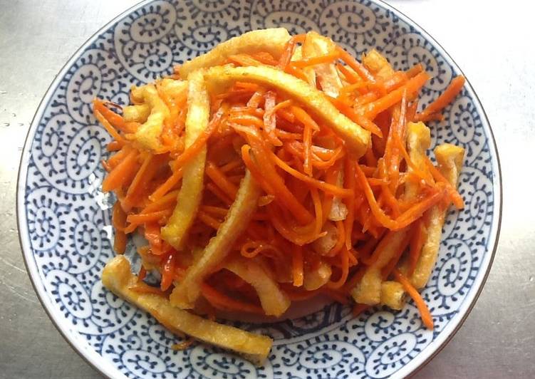 How to Prepare Any-night-of-the-week A Bento Space-Filler! Easy, Sweet and Sour Stir-Fried Aburaage and Carrot